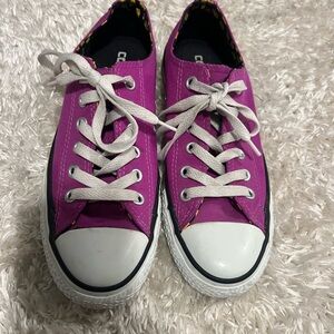 Purple Converse Low-Top Sneakers with White Laces